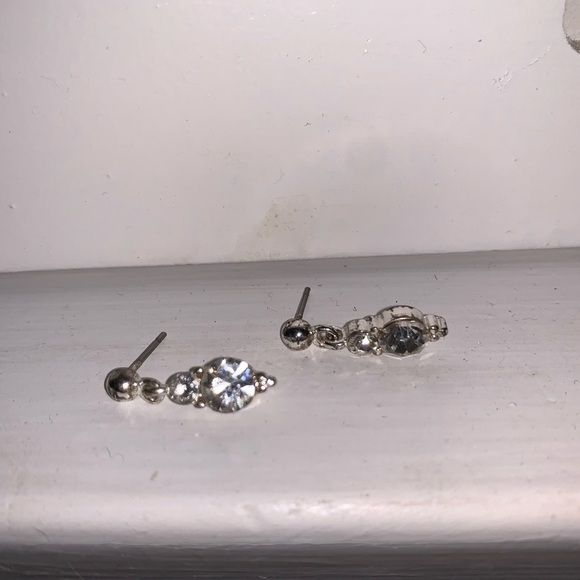 Dainty Duo Rhinestone Earrings - Picture 3 of 4